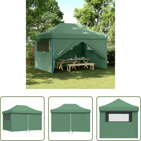 Tenda pieghevole -  Tendone per Feste Pieghevole Pop-Up con 4 Pareti Verde