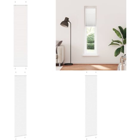 Tenda Plissettata Bianca 45x200 cm Larghezza Tessuto 44,4 cm - Privacy - Protezione solare