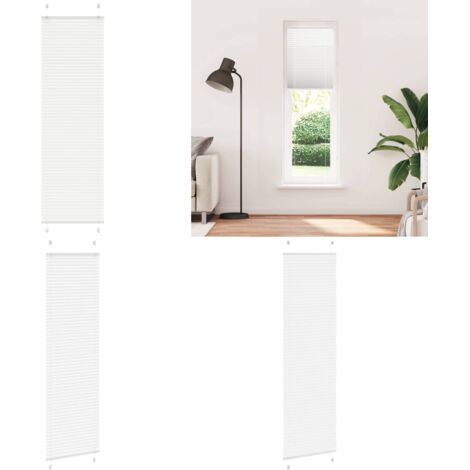 Tenda Plissettata Bianca 65x200 cm Larghezza Tessuto 64,4 cm - Tenda per finestra - Privacy