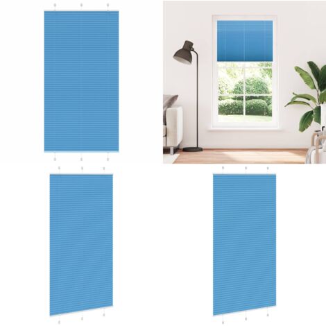 Tenda Plissettata Blu 105x200 cm Larghezza Tessuto 104,4 cm - Tenda per finestra - Privacy