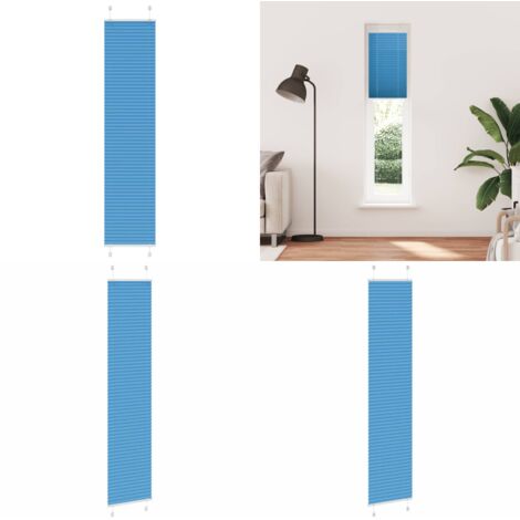Tenda Plissettata Blu 45x200 cm Larghezza Tessuto 44,4 cm - Tenda per finestra - Privacy