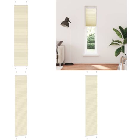 Tenda Plissettata Crema 45x200 cm Larghezza Tessuto 44,4 cm - Privacy - Protezione solare