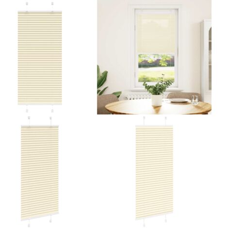 Tenda Plissettata Crema 55x150 cm Larghezza Tessuto 54,4 cm - Privacy - Protezione solare