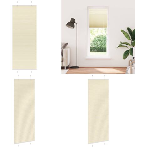 Tenda Plissettata Crema 70x200 cm Larghezza Tessuto 69,4 cm - Privacy - Protezione solare