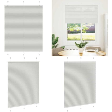Tenda Plissettata Grigio Chiaro 105x100 cm Larghezza Tessuto - Privacy - Protezione solare