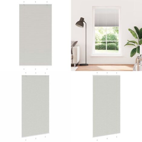 Tenda Plissettata Grigio Chiaro 105x200 cm Larghezza Tessuto - Tenda grigia - Tenda per finestra