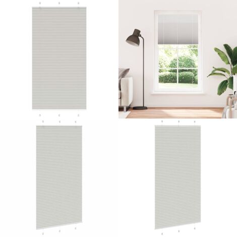 Tenda Plissettata Grigio Chiaro 110x200 cm Larghezza Tessuto - Privacy - Protezione solare