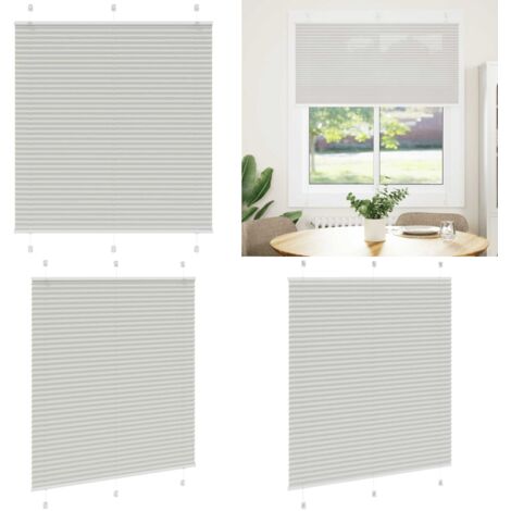 Tenda Plissettata Grigio Chiaro 120x100 cm Larghezza Tessuto - Privacy - Protezione solare