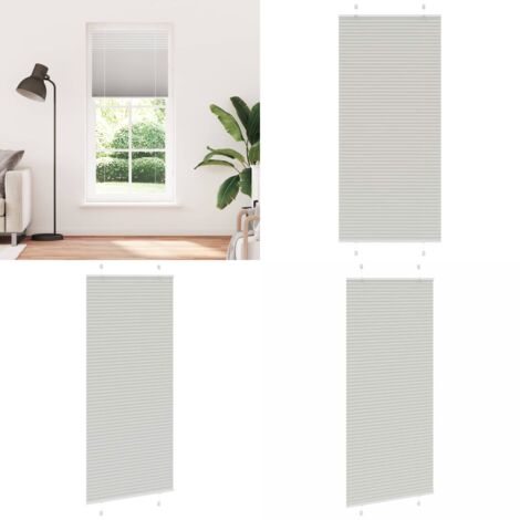 Tenda Plissettata Grigio Chiaro 95x200 cm Larghezza Tessuto - Tenda per finestra - Privacy