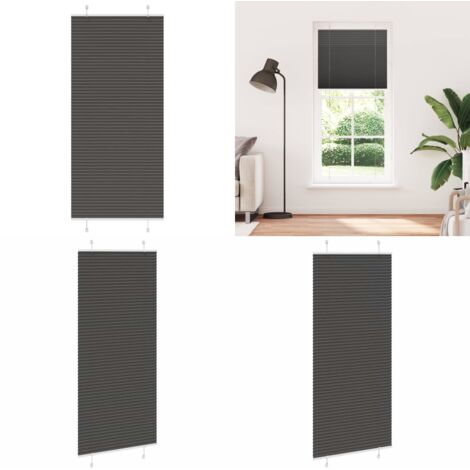 Tenda Plissettata Nera 100x200 cm Larghezza Tessuto 99,4 cm - Tenda nera - Privacy