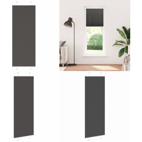 Tenda Plissettata Nera 70x200 cm Larghezza Tessuto 69,4 cm - Tenda nera - Privacy