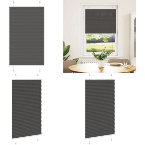 Tenda Plissettata Nera 75x150 cm Larghezza Tessuto 74,4 cm - Tenda nera - Privacy