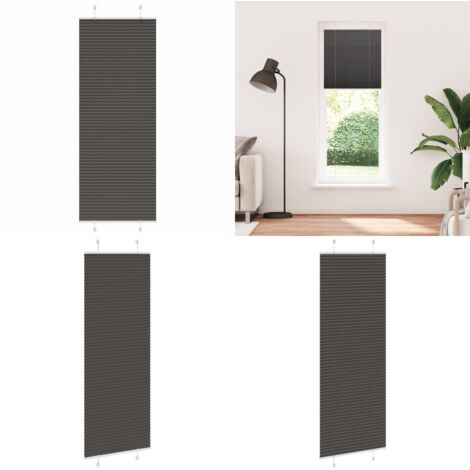 Tenda Plissettata Nera 75x200 cm Larghezza Tessuto 74,4 cm - Tenda nera - Protezione solare