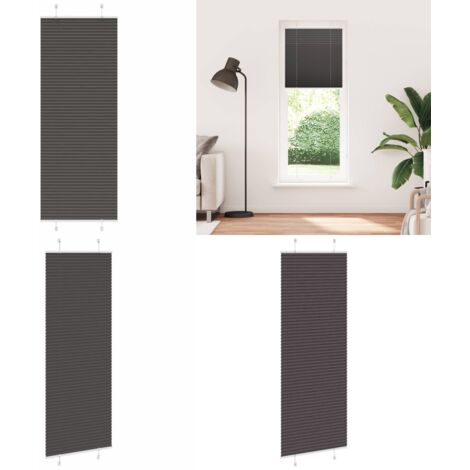 Tenda Plissettata Nera 80x200 cm Larghezza Tessuto 79,4 cm - Tenda nera - Privacy