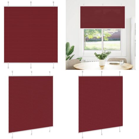 Tenda Plissettata Rosso Bordeaux 115x100 cm Larghezza Tessuto - Privacy - Protezione solare