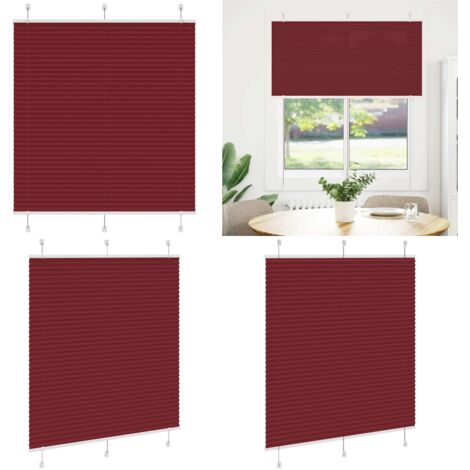 Tenda Plissettata Rosso Bordeaux 120x100 cm Larghezza Tessuto - Privacy - Protezione solare