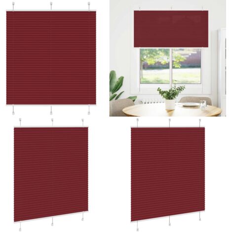 Tenda Plissettata Rosso Bordeaux 120x150 cm Larghezza Tessuto - Tenda per finestra - Privacy