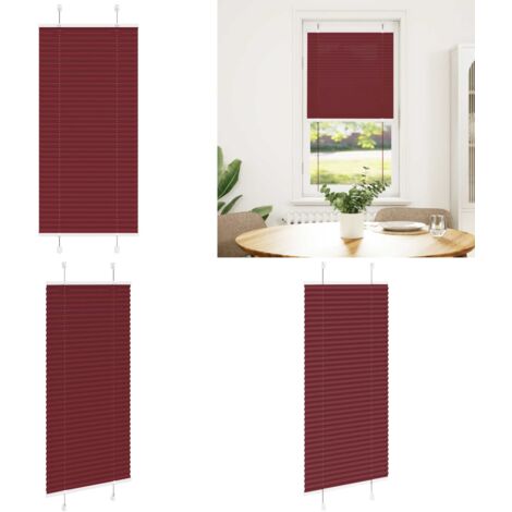 Tenda Plissettata Rosso Bordeaux 55x150 cm Larghezza Tessuto - Tenda per finestra - Privacy