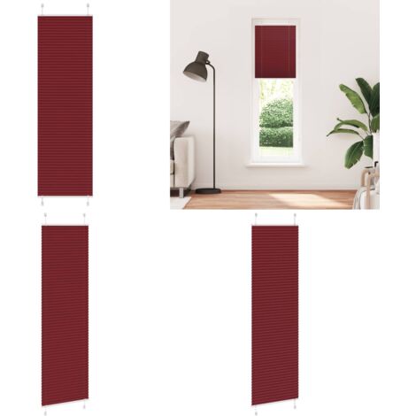 Tenda Plissettata Rosso Bordeaux 55x200 cm Larghezza Tessuto - Tenda privacy - Protezione solare