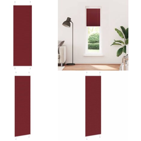 Tenda Plissettata Rosso Bordeaux 65x200 cm Larghezza Tessuto - Tenda per finestra - Privacy