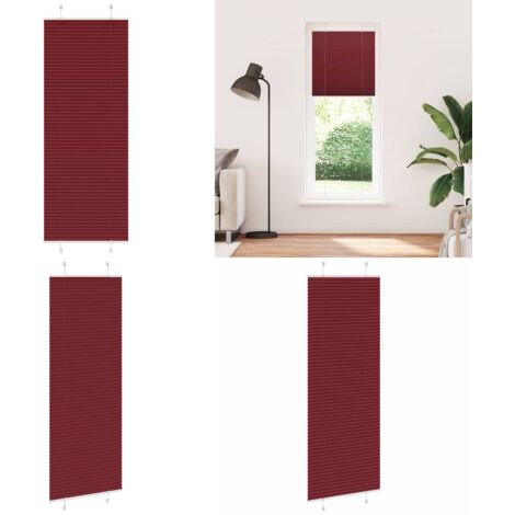 Tenda Plissettata Rosso Bordeaux 75x200 cm Larghezza Tessuto - Tenda privacy - Protezione solare