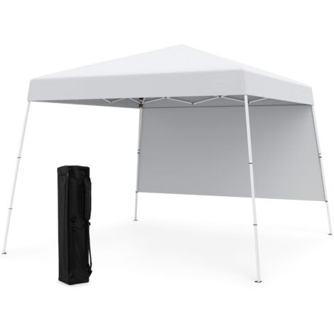 Tenda pop-up con 1 parete laterale e zaino portatile, Riparo per patio esterno pieghevole gazebo per spiaggia Bianco