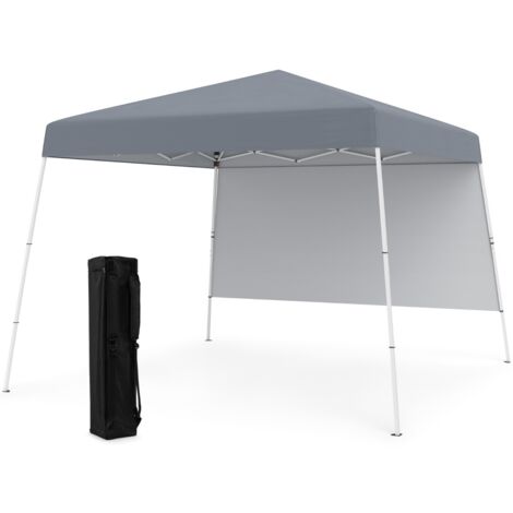 Tenda pop-up con 1 parete laterale e zaino portatile, Riparo per patio esterno pieghevole gazebo per spiaggia Grigio