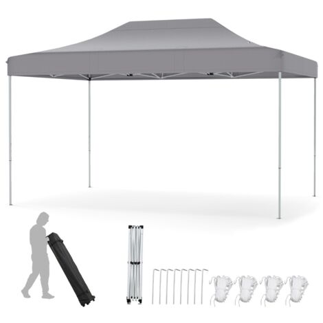 Tenda pop-up per impieghi gravosi con fori di drenaggio borsa con ruote, Tenda facile installazione Grigio