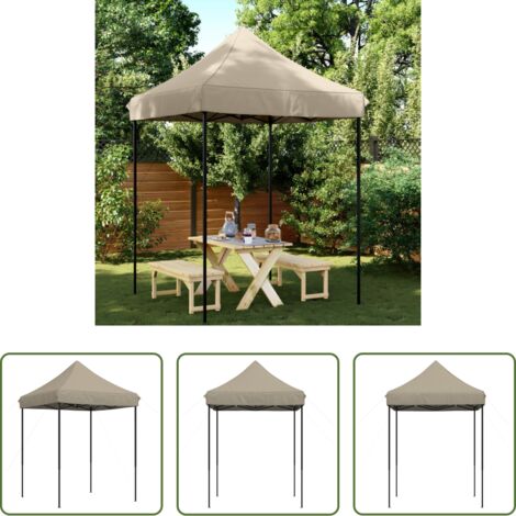Tenda pop-up -  Tenda da Festa Pieghevole Pop-Up Tortora 200x200x306 cm
