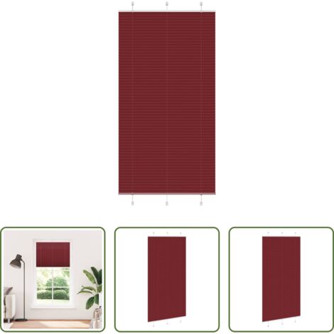 Tenda privacy -  Tenda Plissettata Rosso Bordeaux 105x200 cm Larghezza Tessuto
