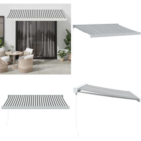 Tenda Retrattile Antracite e Bianca 3,5x2,5m Tessuto/Alluminio - Tenda da giardino - Protezione solare