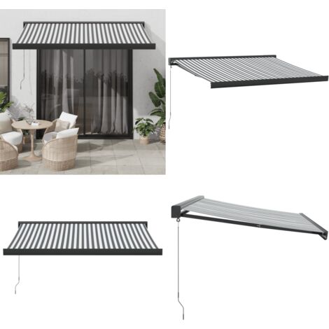Tenda Retrattile Antracite e Bianca 3,5x2,5m Tessuto/Alluminio - Tenda retrattile - Tenda da giardino