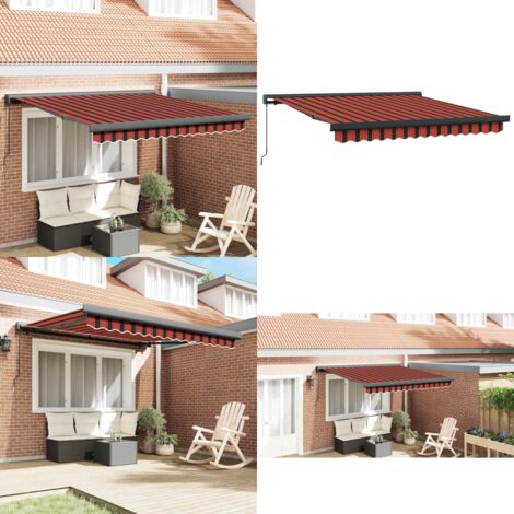 Tenda Retrattile Arancione e Marrone 3x2,5m Tessuto e Alluminio - Tenda retrattile - Tenda da giardino