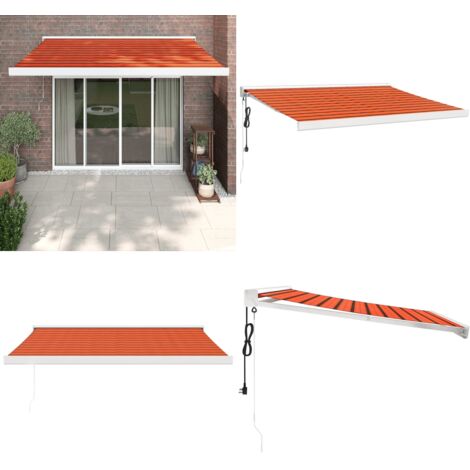 Tenda Retrattile Arancione Marrone 3,5x2,5m Tessuto e Alluminio - Tenda da patio - Tenda motorizzata