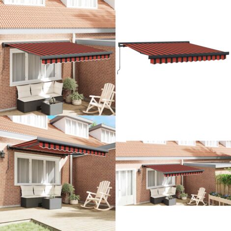 Tenda Retrattile Arancione Marrone 3,5x2,5m Tessuto e Alluminio - Tenda retrattile - Tenda da giardino