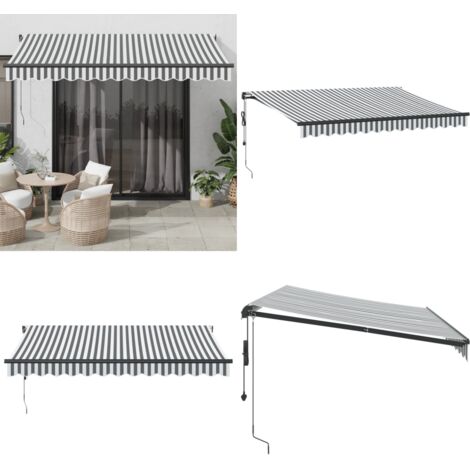 Tenda Retrattile Automatica Antracite e Bianco 350x250 cm - Tenda da sole automatica - Protezione dai raggi UV