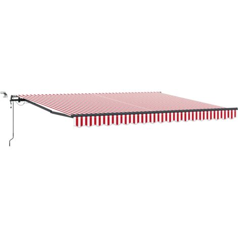 Tenda Retrattile Automatica con Strisce Rosse e Bianche 400x350 cm vidaXL