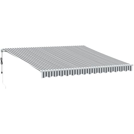 Tenda Retrattile Automatica LED Antracite e Bianco 400x350 cm vidaXL