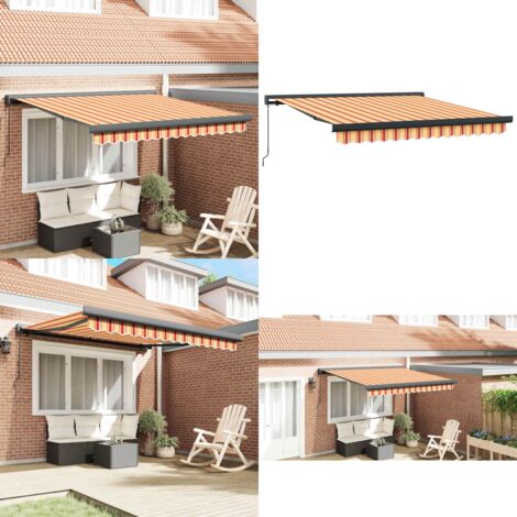 Tenda Retrattile Gialla e Bianca 3x2,5 m in Tessuto e Alluminio - Tenda da giardino - Tenda da patio