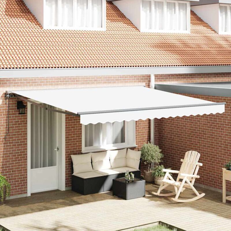 Tenda Retrattile Bianco 400x300 Cm Tessuto Vidaxl