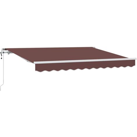 Tenda Retrattile Marrone 350 x 200 cm Poliestere e Alluminio vidaXL