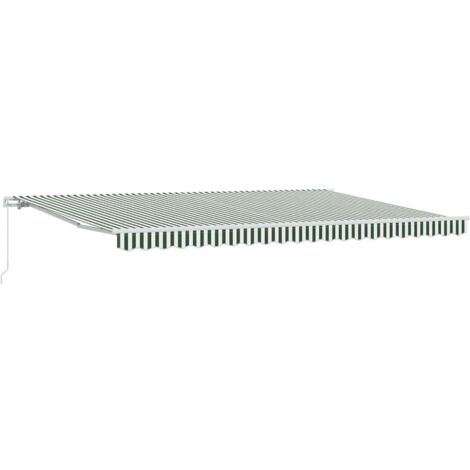 Tenda Retrattile Rigato Verde e Bianco 500 × 300 cm vidaXL