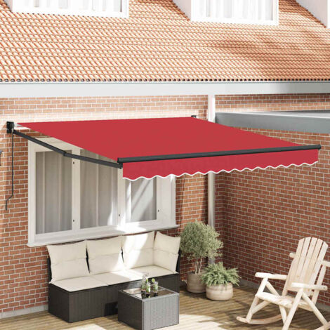 Tenda Retrattile Rosso 350 x 250 cm Tessuto vidaXL