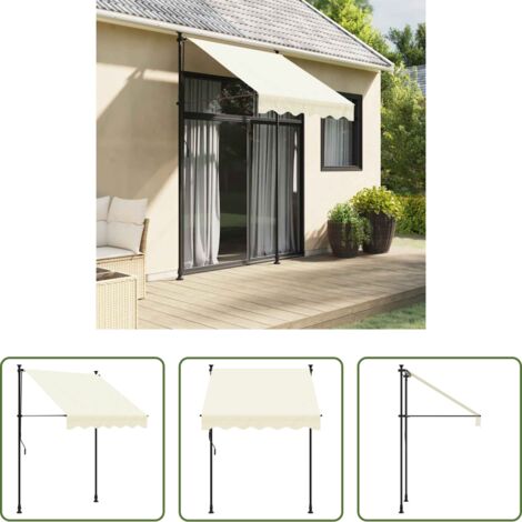 Tenda retrattile -  Tenda da Sole Retrattile Crema 150x150 cm in Tessuto e Acciaio