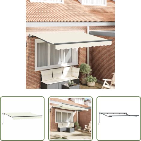 Tenda retrattile -  Tenda Retrattile Crema 300 x 200 cm Tessuto