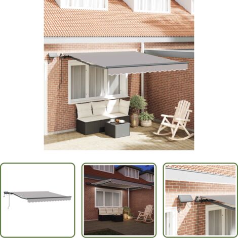 Tenda retrattile -  Tenda Retrattile Grigio chiaro 300 x 250 cm Tessuto