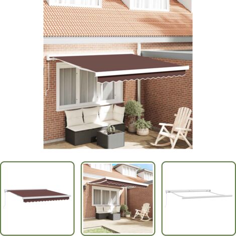 Tenda retrattile -  Tenda Sole Retrattile Manuale 300x250 cm Marrone