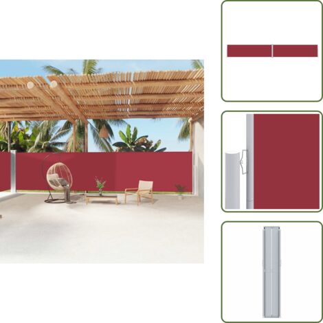 Tenda retrattile - vidaXL Tenda da Sole Laterale Retrattile Rossa 180x1200 cm - Tenda da sole esterna