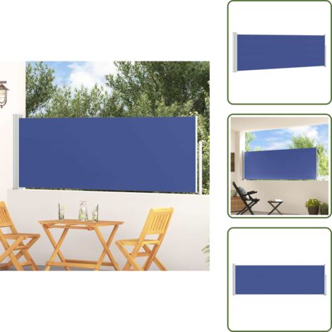 Tenda retrattile - vidaXL Tenda Laterale Retrattile per Patio 100x300 cm Blu - Protezione dal sole