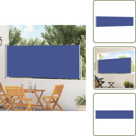 Tenda retrattile - vidaXL Tenda Laterale Retrattile per Patio 120x500 cm Blu - Protezione dal sole